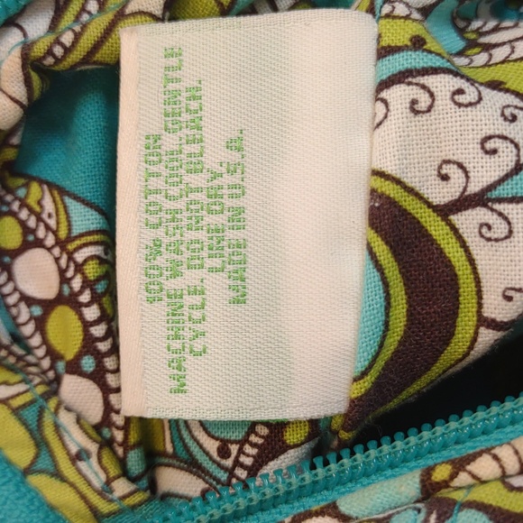 Vera Bradley Retired Pattern Peacock Green Teal Blue Small Shoulder Hobo Purse - Picture 8 of 12